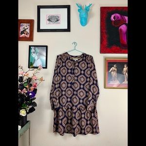 LOFT Boho Drop Waist Paisley Dress